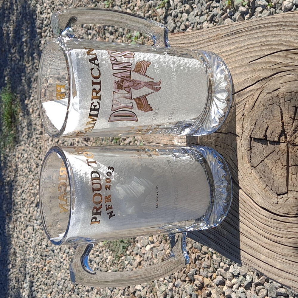 Vtg National Finals Rodeo Las Vegas Dylan's Dance Hall & Saloon Beer Mugs 2003